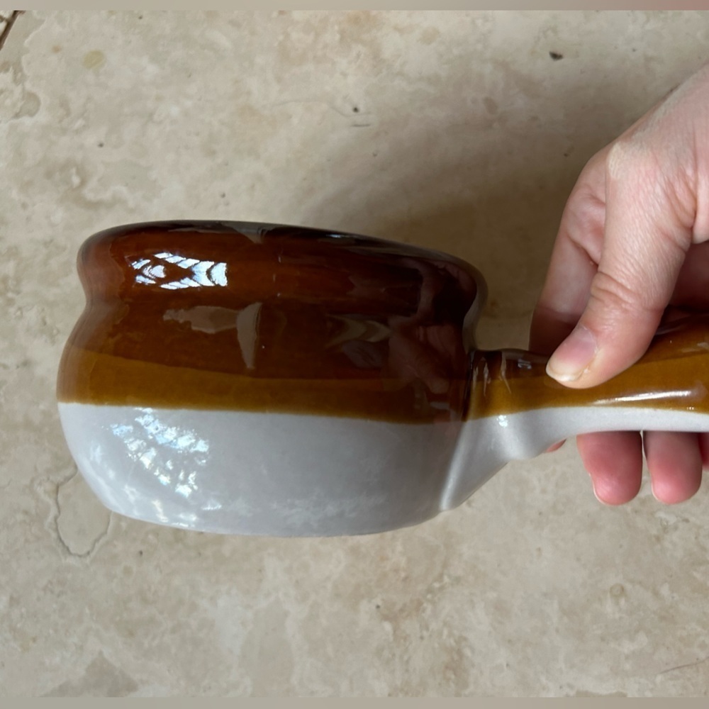 Vintage 70s Clay Handled Pot